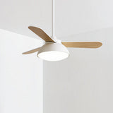 Borun | Nordic Ceiling Fan with Wooden Blades, Tri-Colour LED and Remote Control for Living Room and Bedroom