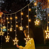 Seno | Solar Star and Moon String Lights with LED for Garden, Patio and Balcony Decoration