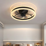 Luno | Crystal Ceiling Fan with LED Light, 6-Speed DC Motor and Dual Layer Design for Living Room and Bedroom