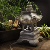 Tarex | Solar Pagoda Garden Light with Zen Design and Warm White LED for Garden, Border and Patio