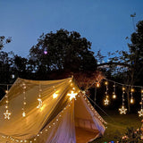 Seno | Solar Star and Moon String Lights with LED for Garden, Patio and Balcony Decoration