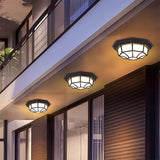 Ravi | Rustic Aluminium and Glass Outdoor Ceiling Light with IP65 Rating, E27, Two Sizes