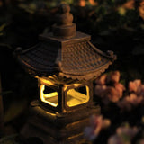 Tarex | Solar Pagoda Garden Light with Zen Design and Warm White LED for Garden, Border and Patio