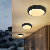 Lenae | IP65 Waterproof Flush Outdoor Ceiling Light in Aluminium for Porch, Patio, Gazebo and Entryway