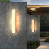 Soval | Slim Rectangular Alabaster Exterior Wall Lamp with SMD LED for Courtyard and Patio