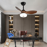 Malven | Natural Wood Ceiling Fan with Tri-Colour LED Light and Remote Control for Living Room and Bedroom