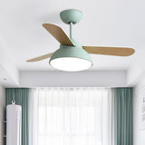 Borun | Nordic Ceiling Fan with Wooden Blades, Tri-Colour LED and Remote Control for Living Room and Bedroom