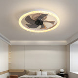 Luno | Crystal Ceiling Fan with LED Light, 6-Speed DC Motor and Dual Layer Design for Living Room and Bedroom