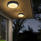 Lenae | IP65 Waterproof Flush Outdoor Ceiling Light in Aluminium for Porch, Patio, Gazebo and Entryway
