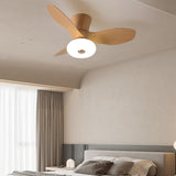 Malven | Natural Wood Ceiling Fan with Tri-Colour LED Light and Remote Control for Living Room and Bedroom
