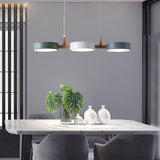 Moryn | Nordic Pendant Light with Multiple Cylinder Shades in Iron and Wood for Dining Rooms