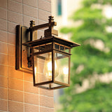 Runae | Vintage Aluminium and Glass Outdoor Wall Light with E27 Fitting for Patio, Garden and Entryway