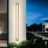Ena | Gold Linear Outdoor Wall Light with IP65 Rating in Five Lengths for Garden, Villa and Patio