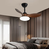 Malven | Natural Wood Ceiling Fan with Tri-Colour LED Light and Remote Control for Living Room and Bedroom