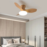 Malven | Natural Wood Ceiling Fan with Tri-Colour LED Light and Remote Control for Living Room and Bedroom