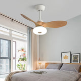 Malven | Natural Wood Ceiling Fan with Tri-Colour LED Light and Remote Control for Living Room and Bedroom