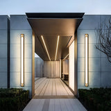 Ena | Gold Linear Outdoor Wall Light with IP65 Rating in Five Lengths for Garden, Villa and Patio