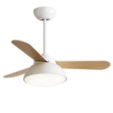 Borun | Nordic Ceiling Fan with Wooden Blades, Tri-Colour LED and Remote Control for Living Room and Bedroom