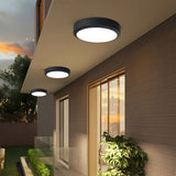 Lenae | IP65 Waterproof Flush Outdoor Ceiling Light in Aluminium for Porch, Patio, Gazebo and Entryway