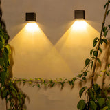 Miro | Modern Black Solar Outdoor Wall Light with Dusk-to-Dawn Technology and IP55 Rating for Garden