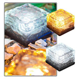 Aveloir | Solar Powered Glass Cube Light with Water Ripple LED Pattern for Garden and Patio