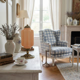 Averellea | Vintage Milk Glass Table Light with Bronze Base for Warm Ambient Lighting