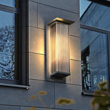 Brenor | Modern Outdoor Wall Light with Ribbed Acrylic Panel and IP68 Rating for Courtyard and Terrace