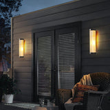 Kelun | Modern Outdoor Wall Light with Ribbed Glass Tube Design and IP65 Rating for Garden and Patio