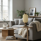Averellea | Vintage Milk Glass Table Light with Bronze Base for Warm Ambient Lighting