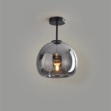 Noraya | Modern Copper Glass Ceiling Light with E27 Fitting for Hallway and Bedroom Lighting