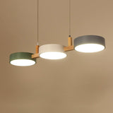 Moryn | Nordic Pendant Light with Multiple Cylinder Shades in Iron and Wood for Dining Rooms