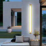 Ena | Gold Linear Outdoor Wall Light with IP65 Rating in Five Lengths for Garden, Villa and Patio