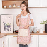 Molixa | Floral Cotton Kitchen Apron with Pockets for Cooking, Baking and Everyday Use