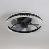 Luno | Crystal Ceiling Fan with LED Light, 6-Speed DC Motor and Dual Layer Design for Living Room and Bedroom