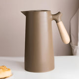Virexen | Insulated Carafe Stainless Steel Thermal Jug with Wooden Handle for Coffee, Tea and Home Use