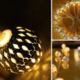 Sorielle | Moroccan Ball Solar and Battery String Lights in Warm White and Multicolour for Garden and Patio