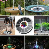 Orvien | Solar Fountain Pump with LED Lights and 4 Spray Modes for Birdbath, Pond and Garden