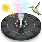 Orvien | Solar Fountain Pump with LED Lights and 4 Spray Modes for Birdbath, Pond and Garden