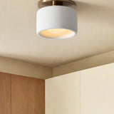 Velari | Minimalist Porcelain Flush Mount Ceiling Light with Gold Finish for Kitchens, Bedrooms & Hallways