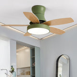 Nerik | Scandinavian Ceiling Fan with Wooden Blades, Tri-Colour LED and Remote Control for Living Room and Bedroom