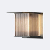 Brenor | Modern Outdoor Wall Light with Ribbed Acrylic Panel and IP68 Rating for Courtyard and Terrace