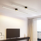 Lunorix | Modern Linear Ceiling Light Slim LED Flush Mount for Contemporary Living Room and Bedroom Lighting