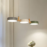 Moryn | Nordic Pendant Light with Multiple Cylinder Shades in Iron and Wood for Dining Rooms