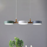 Moryn | Nordic Pendant Light with Multiple Cylinder Shades in Iron and Wood for Dining Rooms