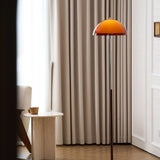 Evelisse | Retro-Inspired Floor Lamp with Amber Dome and Warm Glow
