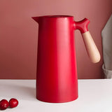Virexen | Insulated Carafe Stainless Steel Thermal Jug with Wooden Handle for Coffee, Tea and Home Use