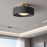 Velari | Minimalist Porcelain Flush Mount Ceiling Light with Gold Finish for Kitchens, Bedrooms & Hallways