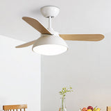 Borun | Nordic Ceiling Fan with Wooden Blades, Tri-Colour LED and Remote Control for Living Room and Bedroom