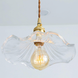 Luvessa | Flower Glass Pendant Light with Brass Finish for Elegant Dining and Bedroom Lighting