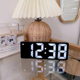 Quorin | Digital LED Alarm Clock Mirror Display Modern Desk Clock with Temperature, Date and Snooze